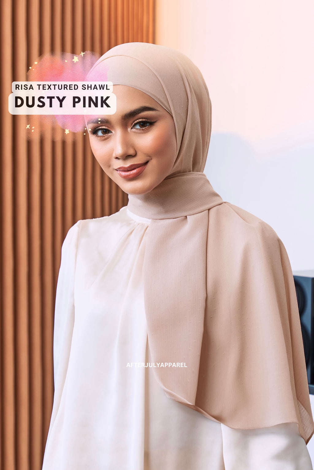 Risa Textured Shawl: Dusty Pink