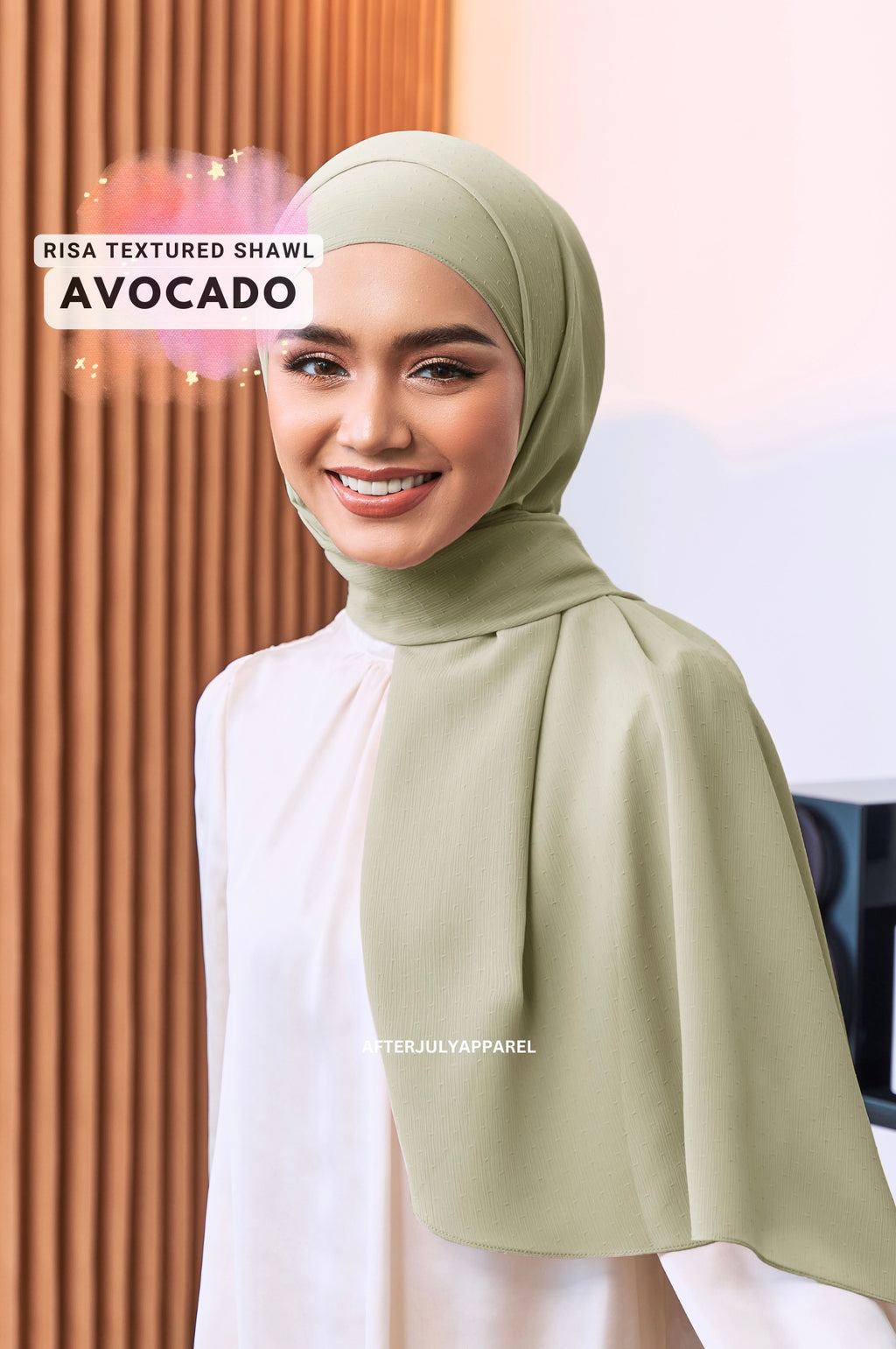 Risa Textured Shawl: Avocado