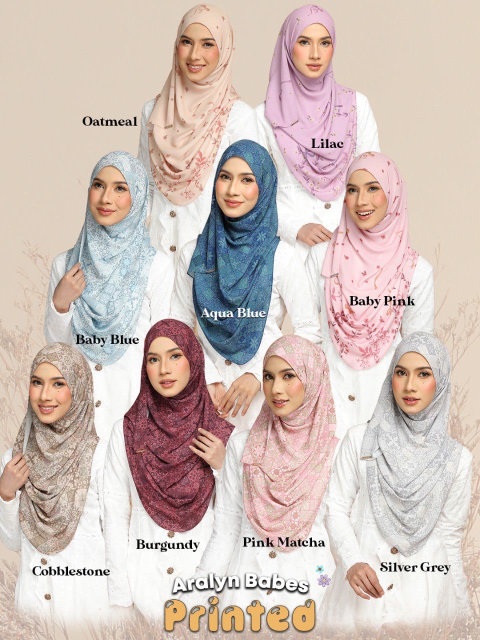 Aralyn babes printed: Aqua Blue