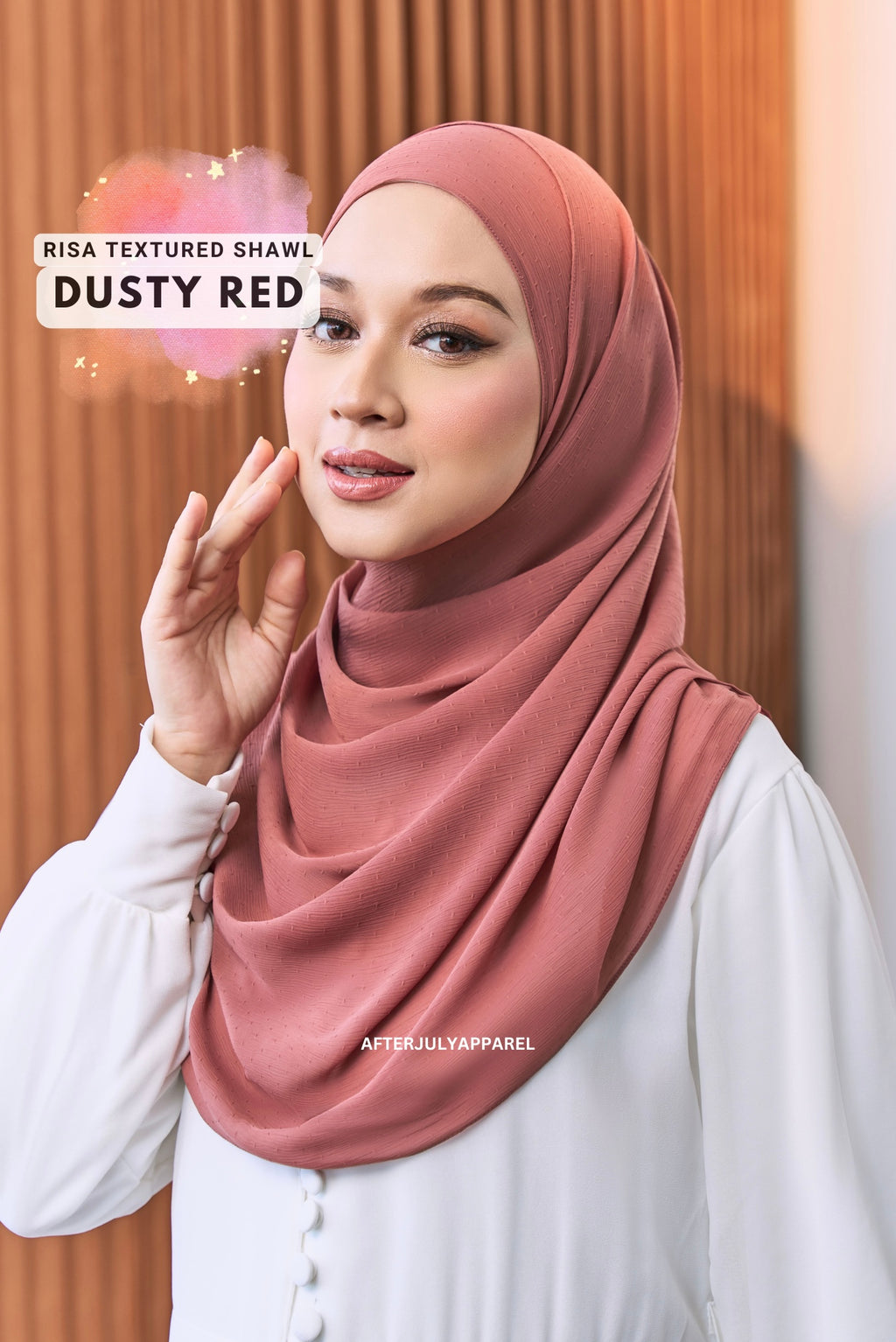Risa Textured Shawl: Dusty Red