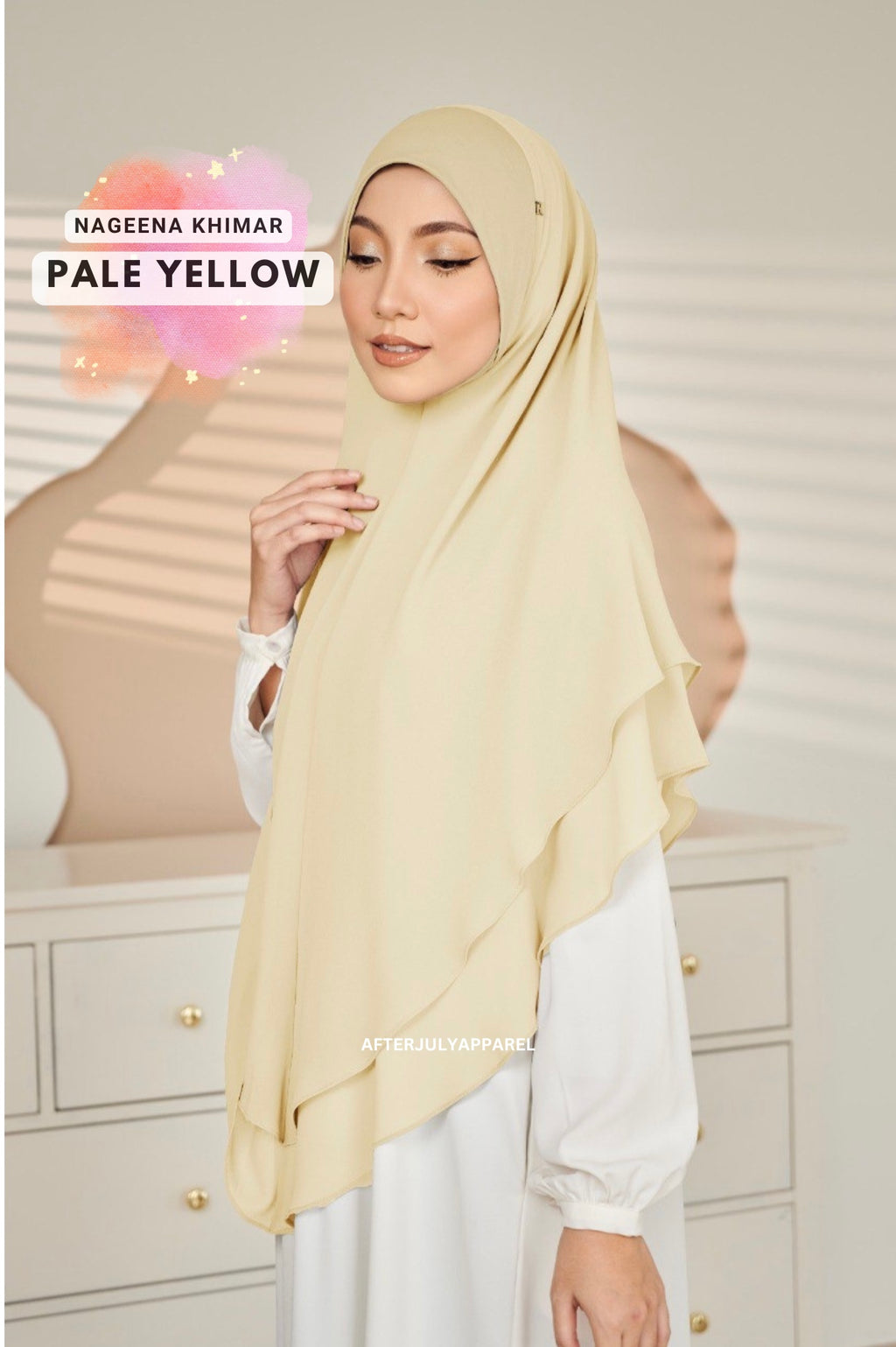 Nageena khimar Pale Yellow