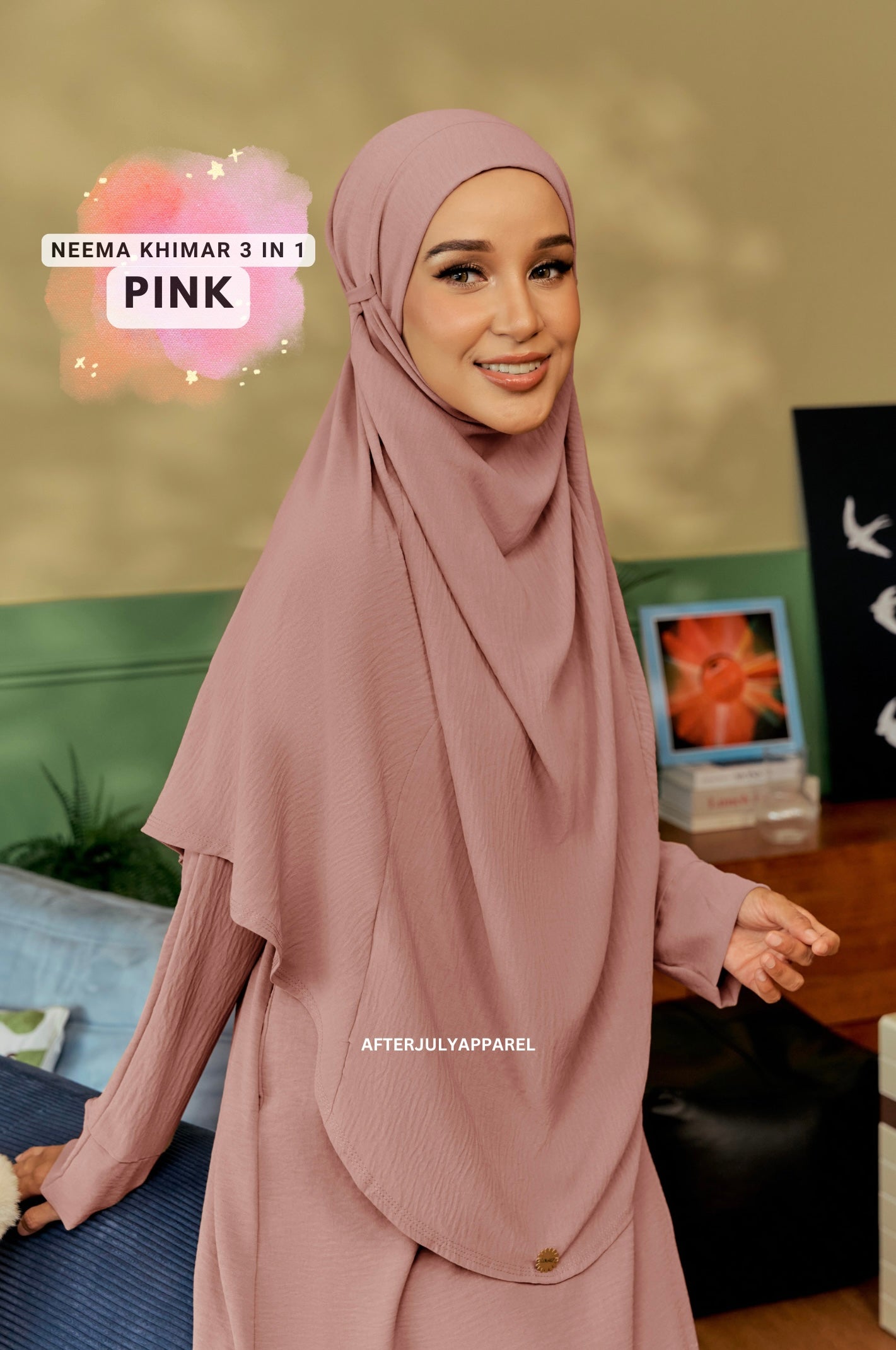 Neema Khimar Pink