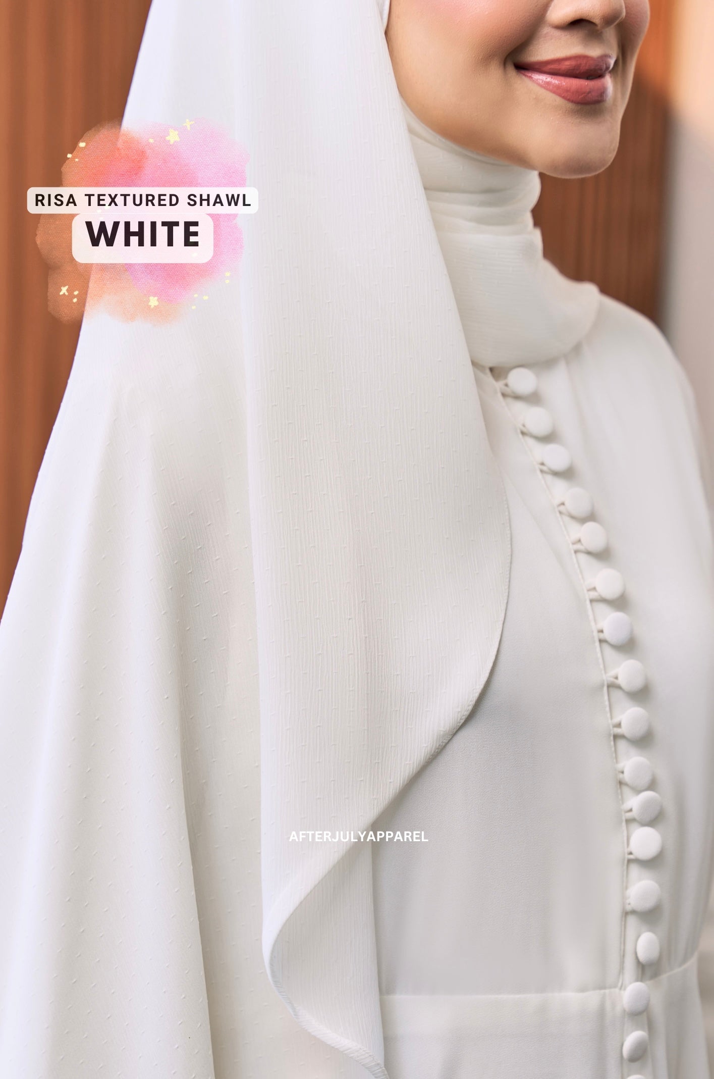 Risa Textured Shawl: White