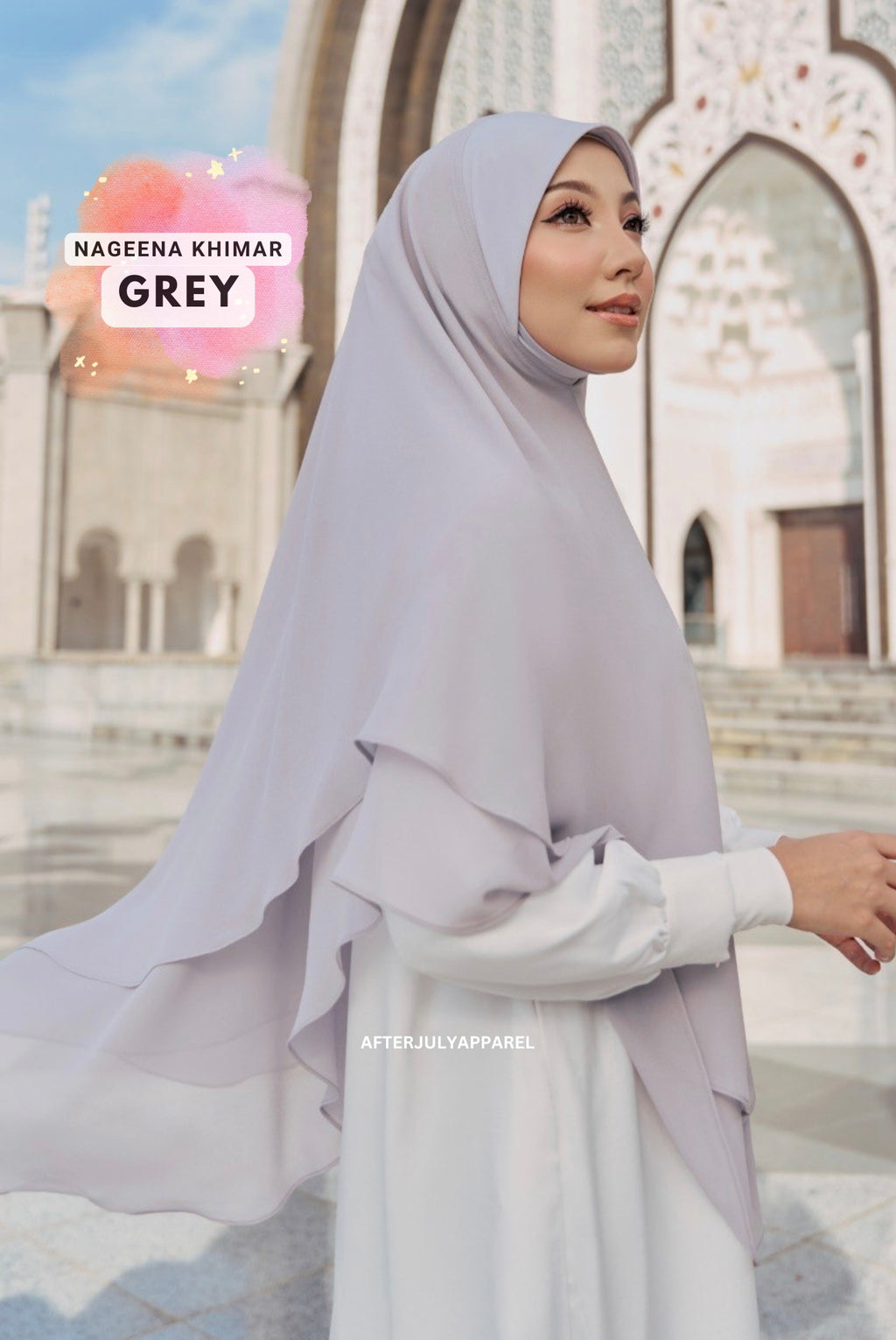 Nageena khimar Grey