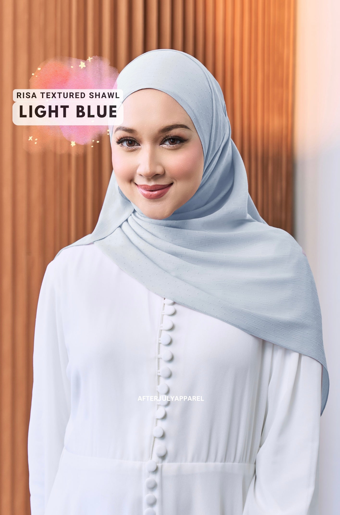 Risa Textured Shawl: Light Blue