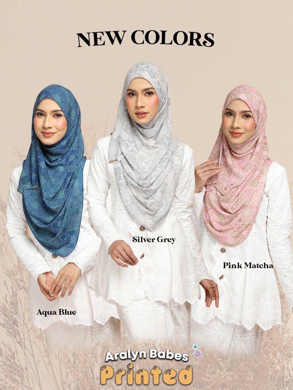 Aralyn babes printed: Aqua Blue